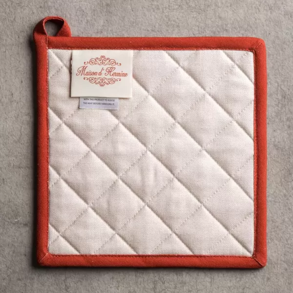 imageMaison d Hermine Pot Holder 100 Cotton Potholder Set of 2 Heat Resistant 8quotx8quot with Loop Hot Pads Kitchen Baking Barbeque ampamp Microwave Kalahari  ThanksgivingChristmas28  Potiron