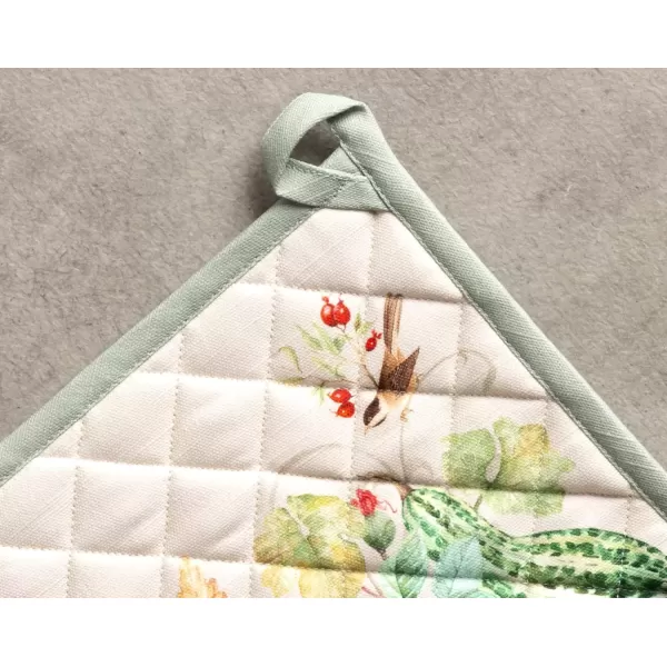 imageMaison d Hermine Pot Holder 100 Cotton Potholder Set of 2 Heat Resistant 8quotx8quot with Loop Hot Pads Kitchen Baking Barbeque ampamp Microwave Kalahari  ThanksgivingChristmas40  Lumina