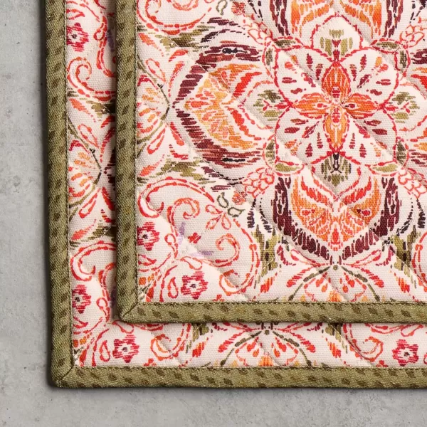 imageMaison d Hermine Pot Holder 100 Cotton Potholder Set of 2 Heat Resistant 8quotx8quot with Loop Hot Pads Kitchen Baking Barbeque ampamp Microwave Kalahari  ThanksgivingChristmas16  Damask