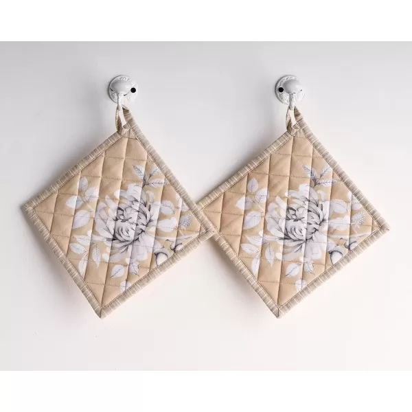 imageMaison d Hermine Pot Holder 100 Cotton Potholder Set of 2 Heat Resistant 8quotx8quot with Loop Hot Pads Kitchen Baking Barbeque ampamp Microwave Kalahari  ThanksgivingChristmas29  Pretty Autumn