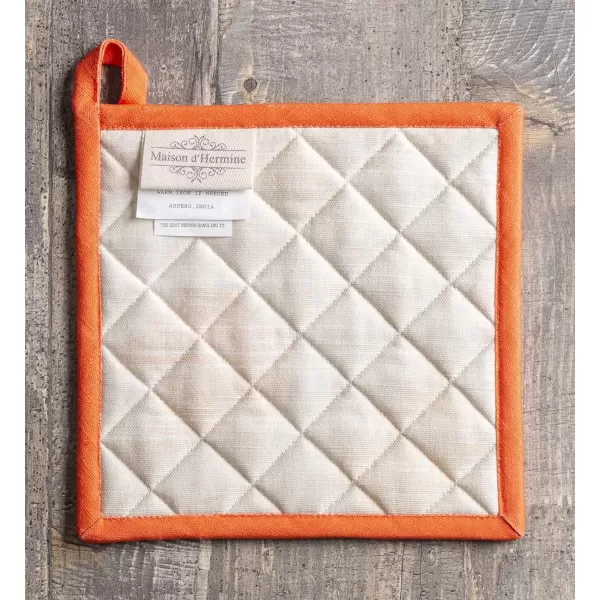 imageMaison d Hermine Pot Holder 100 Cotton Potholder Set of 2 Heat Resistant 8quotx8quot with Loop Hot Pads Kitchen Baking Barbeque ampamp Microwave Kalahari  ThanksgivingChristmas20  Colors of Autumn