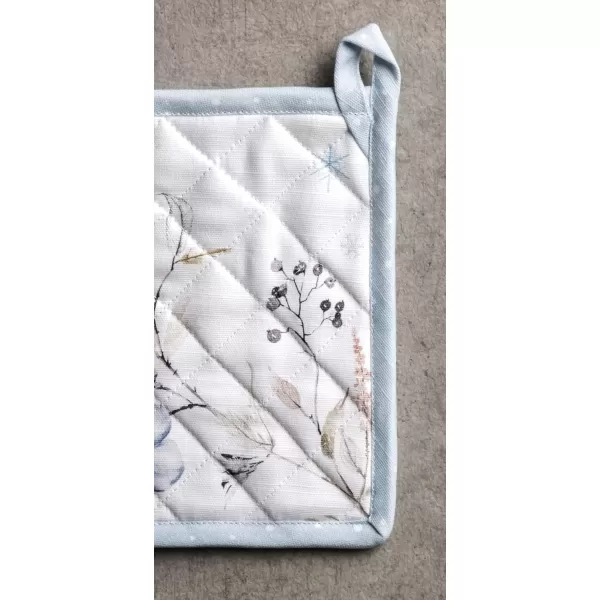 imageMaison d Hermine Pot Holder 100 Cotton Potholder Set of 2 Heat Resistant 8quotx8quot with Loop Hot Pads Kitchen Baking Barbeque ampamp Microwave Kalahari  ThanksgivingChristmas15  Ice Florals