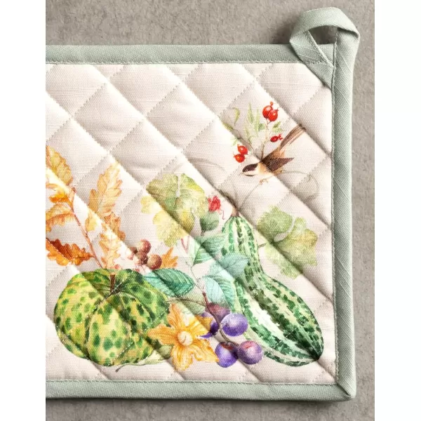 imageMaison d Hermine Pot Holder 100 Cotton Potholder Set of 2 Heat Resistant 8quotx8quot with Loop Hot Pads Kitchen Baking Barbeque ampamp Microwave Kalahari  ThanksgivingChristmas40  Lumina