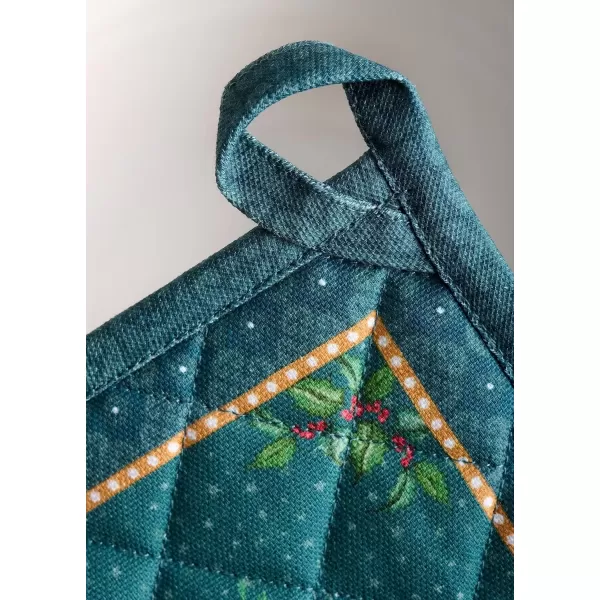 imageMaison d Hermine Pot Holder 100 Cotton Potholder Set of 2 Heat Resistant 8quotx8quot with Loop Hot Pads Kitchen Baking Barbeque ampamp Microwave Kalahari  ThanksgivingChristmas45  Hygge Christmas