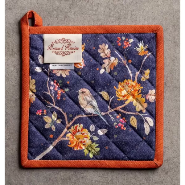 imageMaison d Hermine Pot Holder 100 Cotton Potholder Set of 2 Heat Resistant 8quotx8quot with Loop Hot Pads Kitchen Baking Barbeque ampamp Microwave Kalahari  ThanksgivingChristmas2  Kelim  Infinity