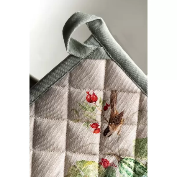 imageMaison d Hermine Pot Holder 100 Cotton Potholder Set of 2 Heat Resistant 8quotx8quot with Loop Hot Pads Kitchen Baking Barbeque ampamp Microwave Kalahari  ThanksgivingChristmas40  Lumina
