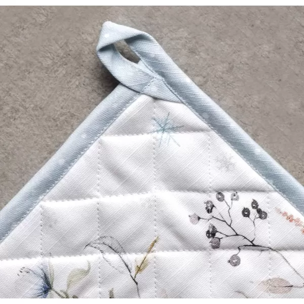 imageMaison d Hermine Pot Holder 100 Cotton Potholder Set of 2 Heat Resistant 8quotx8quot with Loop Hot Pads Kitchen Baking Barbeque ampamp Microwave Kalahari  ThanksgivingChristmas15  Ice Florals