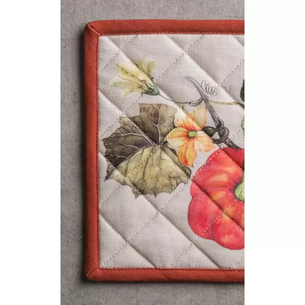 imageMaison d Hermine Pot Holder 100 Cotton Potholder Set of 2 Heat Resistant 8quotx8quot with Loop Hot Pads Kitchen Baking Barbeque ampamp Microwave Kalahari  ThanksgivingChristmas28  Potiron