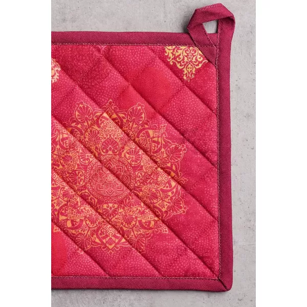 imageMaison d Hermine Pot Holder 100 Cotton Potholder Set of 2 Heat Resistant 8quotx8quot with Loop Hot Pads Kitchen Baking Barbeque ampamp Microwave Kalahari  ThanksgivingChristmas25  Versailles