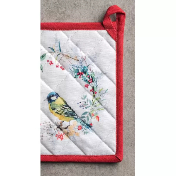 imageMaison d Hermine Pot Holder 100 Cotton Potholder Set of 2 Heat Resistant 8quotx8quot with Loop Hot Pads Kitchen Baking Barbeque ampamp Microwave Kalahari  ThanksgivingChristmas44  Morzine