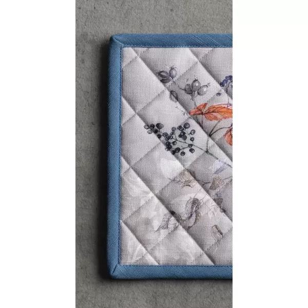 imageMaison d Hermine Pot Holder 100 Cotton Potholder Set of 2 Heat Resistant 8quotx8quot with Loop Hot Pads Kitchen Baking Barbeque ampamp Microwave Kalahari  ThanksgivingChristmas8  Equinoxe  Grey
