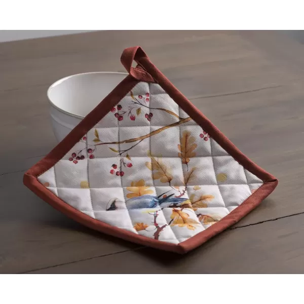 imageMaison d Hermine Pot Holder 100 Cotton Potholder Set of 2 Heat Resistant 8quotx8quot with Loop Hot Pads Kitchen Baking Barbeque ampamp Microwave Kalahari  ThanksgivingChristmas37  Oak Leaves