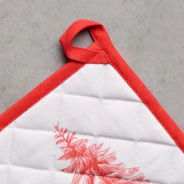imageMaison d Hermine Pot Holder 100 Cotton Potholder Set of 2 Heat Resistant 8quotx8quot with Loop Hot Pads Kitchen Baking Barbeque ampamp Microwave Kalahari  ThanksgivingChristmas48  Winter Jouy
