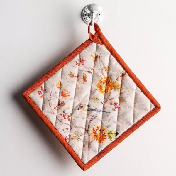 imageMaison d Hermine Pot Holder 100 Cotton Potholder Set of 2 Heat Resistant 8quotx8quot with Loop Hot Pads Kitchen Baking Barbeque ampamp Microwave Kalahari  ThanksgivingChristmas18  Kelim  Prairie