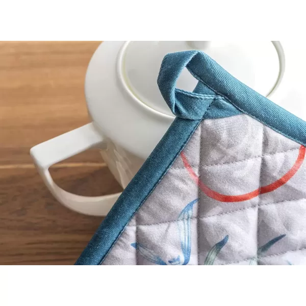 imageMaison d Hermine Pot Holder 100 Cotton Potholder Set of 2 Heat Resistant 8quotx8quot with Loop Hot Pads Kitchen Baking Barbeque ampamp Microwave Kalahari  ThanksgivingChristmas41  Enora