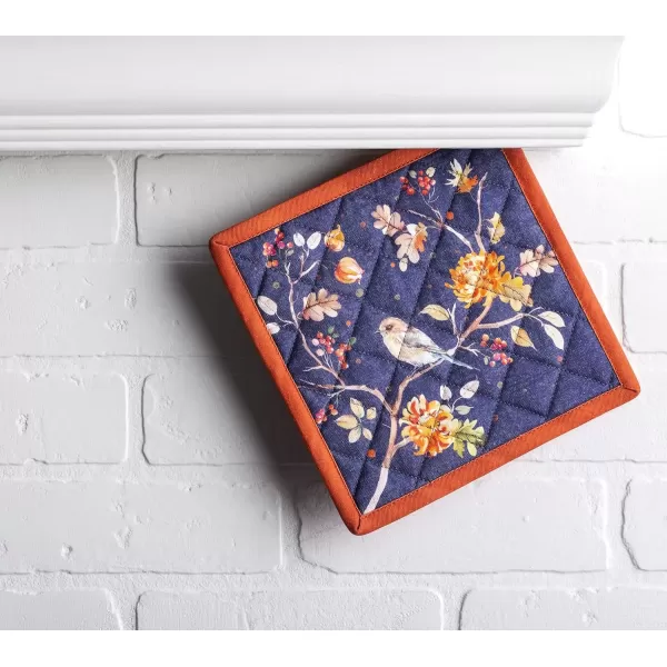 imageMaison d Hermine Pot Holder 100 Cotton Potholder Set of 2 Heat Resistant 8quotx8quot with Loop Hot Pads Kitchen Baking Barbeque ampamp Microwave Kalahari  ThanksgivingChristmas2  Kelim  Infinity