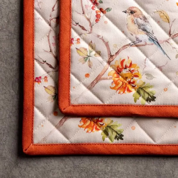 imageMaison d Hermine Pot Holder 100 Cotton Potholder Set of 2 Heat Resistant 8quotx8quot with Loop Hot Pads Kitchen Baking Barbeque ampamp Microwave Kalahari  ThanksgivingChristmas18  Kelim  Prairie