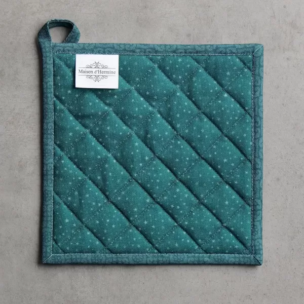 imageMaison d Hermine Pot Holder 100 Cotton Potholder Set of 2 Heat Resistant 8quotx8quot with Loop Hot Pads Kitchen Baking Barbeque ampamp Microwave Kalahari  ThanksgivingChristmas45  Hygge Christmas