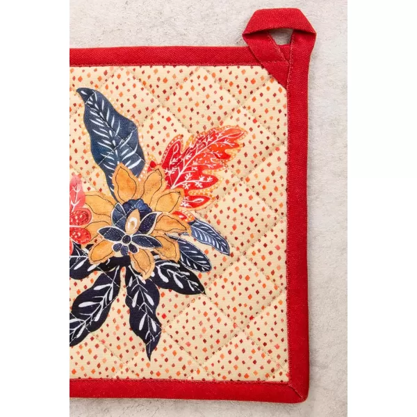imageMaison d Hermine Pot Holder 100 Cotton Potholder Set of 2 Heat Resistant 8quotx8quot with Loop Hot Pads Kitchen Baking Barbeque ampamp Microwave Kalahari  ThanksgivingChristmas39  Kalahari