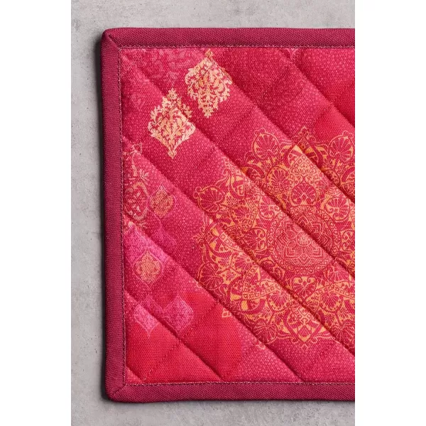 imageMaison d Hermine Pot Holder 100 Cotton Potholder Set of 2 Heat Resistant 8quotx8quot with Loop Hot Pads Kitchen Baking Barbeque ampamp Microwave Kalahari  ThanksgivingChristmas25  Versailles