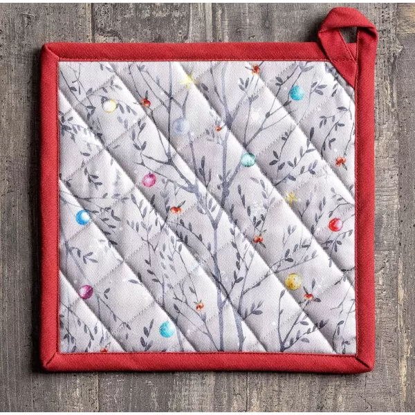 imageMaison d Hermine Pot Holder 100 Cotton Potholder Set of 2 Heat Resistant 8quotx8quot with Loop Hot Pads Kitchen Baking Barbeque ampamp Microwave Kalahari  ThanksgivingChristmas30  Fairy Christmas