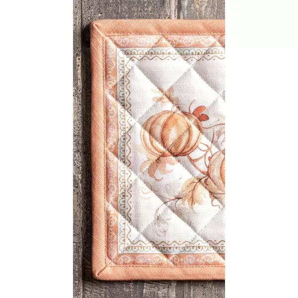 imageMaison d Hermine Pot Holder 100 Cotton Potholder Set of 2 Heat Resistant 8quotx8quot with Loop Hot Pads Kitchen Baking Barbeque ampamp Microwave Kalahari  ThanksgivingChristmas34  Giving Thanks