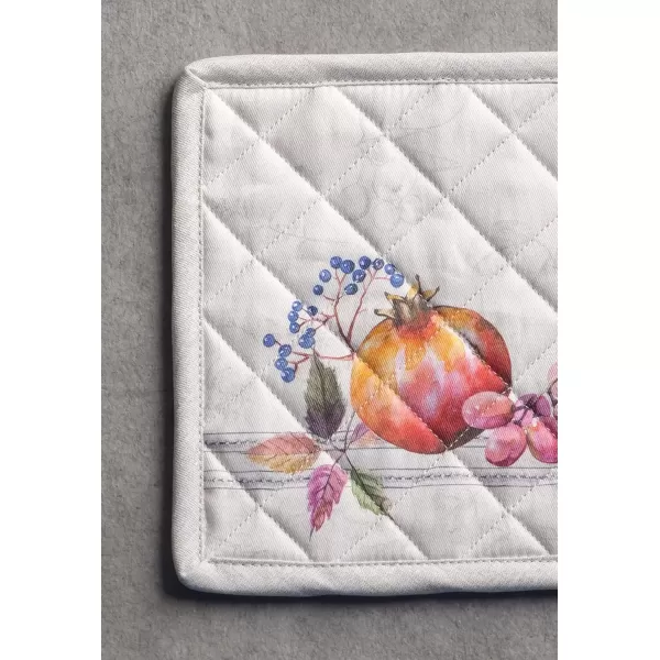 imageMaison d Hermine Pot Holder 100 Cotton Potholder Set of 2 Heat Resistant 8quotx8quot with Loop Hot Pads Kitchen Baking Barbeque ampamp Microwave Kalahari  ThanksgivingChristmas23  Fruit Dhiver