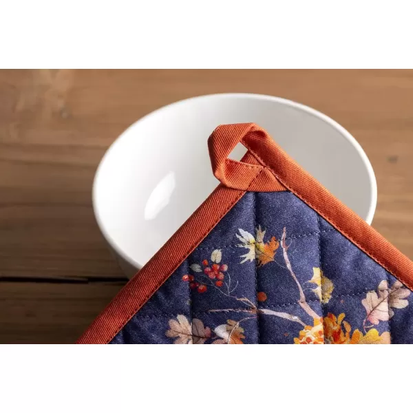 imageMaison d Hermine Pot Holder 100 Cotton Potholder Set of 2 Heat Resistant 8quotx8quot with Loop Hot Pads Kitchen Baking Barbeque ampamp Microwave Kalahari  ThanksgivingChristmas2  Kelim  Infinity