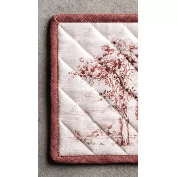 imageMaison d Hermine Pot Holder 100 Cotton Potholder Set of 2 Heat Resistant 8quotx8quot with Loop Hot Pads Kitchen Baking Barbeque ampamp Microwave Kalahari  ThanksgivingChristmas42  Holy Jouy  Brown