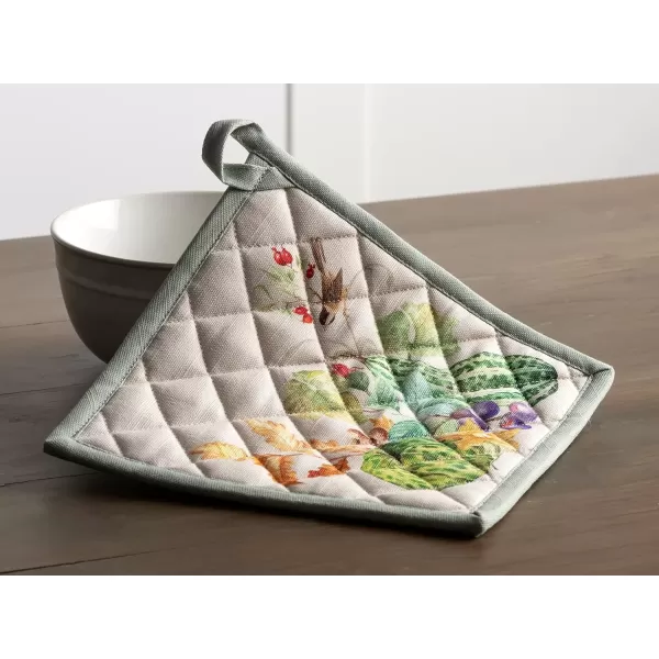 imageMaison d Hermine Pot Holder 100 Cotton Potholder Set of 2 Heat Resistant 8quotx8quot with Loop Hot Pads Kitchen Baking Barbeque ampamp Microwave Kalahari  ThanksgivingChristmas40  Lumina