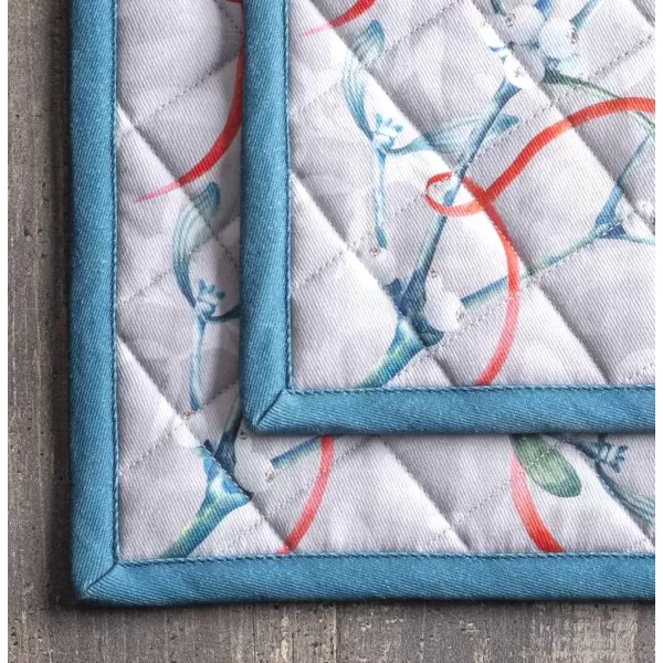 imageMaison d Hermine Pot Holder 100 Cotton Potholder Set of 2 Heat Resistant 8quotx8quot with Loop Hot Pads Kitchen Baking Barbeque ampamp Microwave Kalahari  ThanksgivingChristmas41  Enora