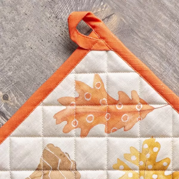 imageMaison d Hermine Pot Holder 100 Cotton Potholder Set of 2 Heat Resistant 8quotx8quot with Loop Hot Pads Kitchen Baking Barbeque ampamp Microwave Kalahari  ThanksgivingChristmas20  Colors of Autumn