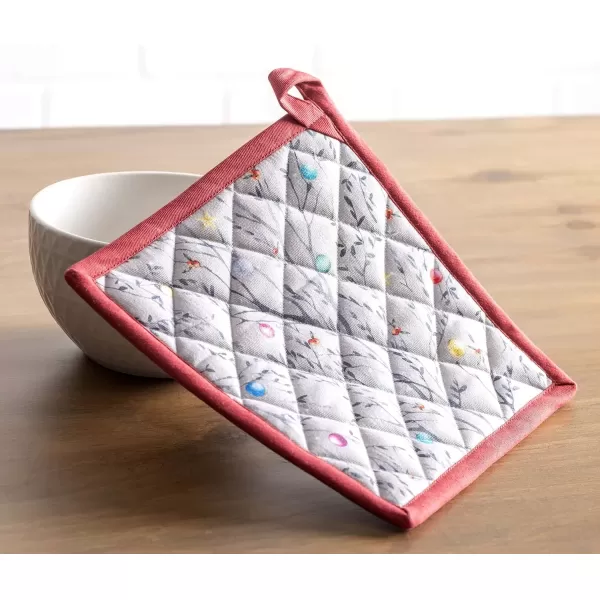 imageMaison d Hermine Pot Holder 100 Cotton Potholder Set of 2 Heat Resistant 8quotx8quot with Loop Hot Pads Kitchen Baking Barbeque ampamp Microwave Kalahari  ThanksgivingChristmas30  Fairy Christmas