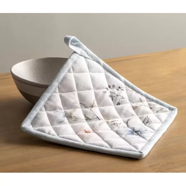 imageMaison d Hermine Pot Holder 100 Cotton Potholder Set of 2 Heat Resistant 8quotx8quot with Loop Hot Pads Kitchen Baking Barbeque ampamp Microwave Kalahari  ThanksgivingChristmas15  Ice Florals