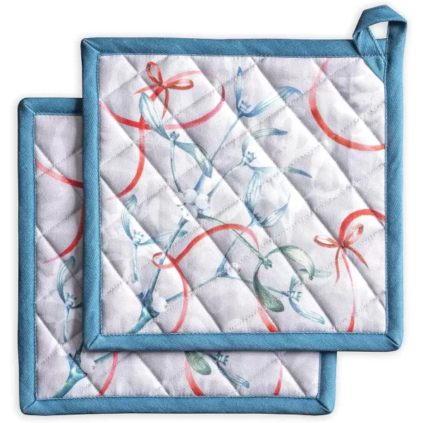 imageMaison d Hermine Pot Holder 100 Cotton Potholder Set of 2 Heat Resistant 8quotx8quot with Loop Hot Pads Kitchen Baking Barbeque ampamp Microwave Kalahari  ThanksgivingChristmas41  Enora