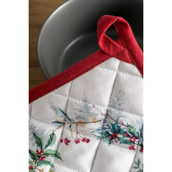 imageMaison d Hermine Pot Holder 100 Cotton Potholder Set of 2 Heat Resistant 8quotx8quot with Loop Hot Pads Kitchen Baking Barbeque ampamp Microwave Kalahari  ThanksgivingChristmas44  Morzine