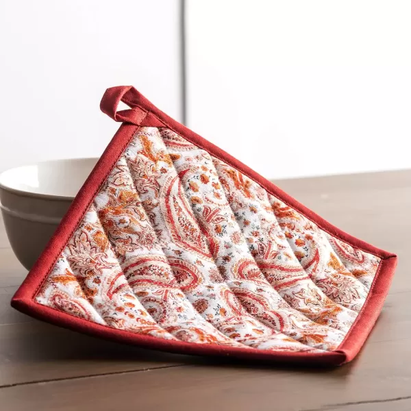 imageMaison d Hermine Pot Holder 100 Cotton Potholder Set of 2 Heat Resistant 8quotx8quot with Loop Hot Pads Kitchen Baking Barbeque ampamp Microwave Kalahari  ThanksgivingChristmas10  Orient