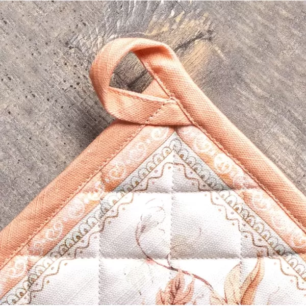 imageMaison d Hermine Pot Holder 100 Cotton Potholder Set of 2 Heat Resistant 8quotx8quot with Loop Hot Pads Kitchen Baking Barbeque ampamp Microwave Kalahari  ThanksgivingChristmas34  Giving Thanks