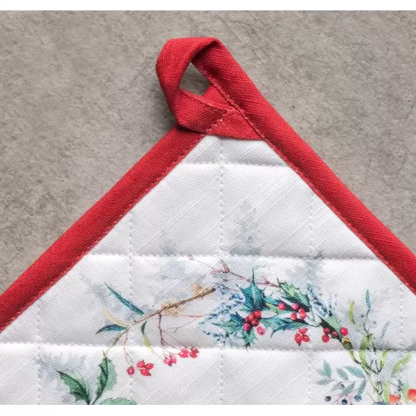 imageMaison d Hermine Pot Holder 100 Cotton Potholder Set of 2 Heat Resistant 8quotx8quot with Loop Hot Pads Kitchen Baking Barbeque ampamp Microwave Kalahari  ThanksgivingChristmas44  Morzine
