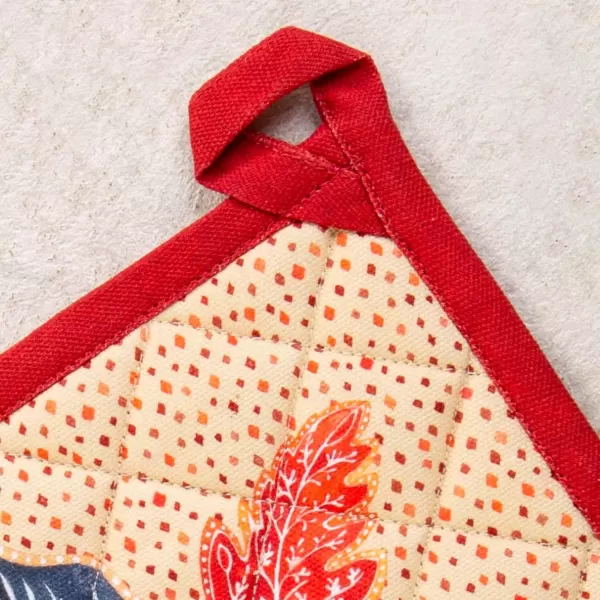 imageMaison d Hermine Pot Holder 100 Cotton Potholder Set of 2 Heat Resistant 8quotx8quot with Loop Hot Pads Kitchen Baking Barbeque ampamp Microwave Kalahari  ThanksgivingChristmas39  Kalahari