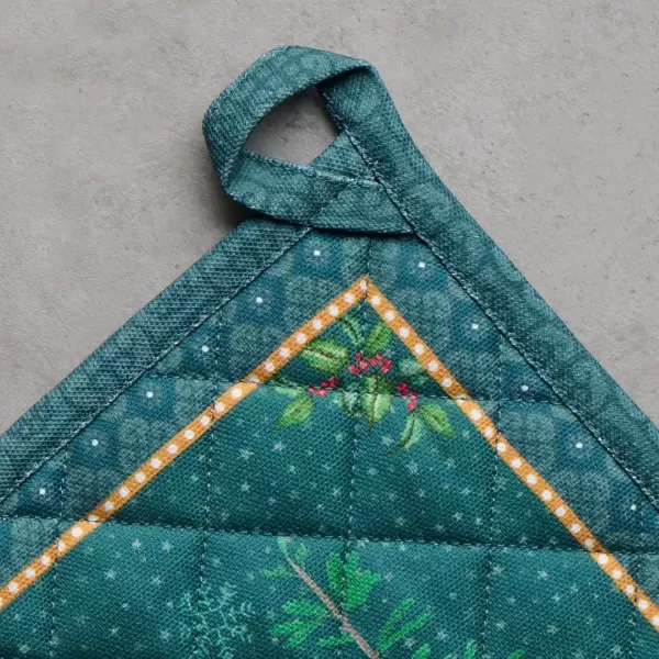 imageMaison d Hermine Pot Holder 100 Cotton Potholder Set of 2 Heat Resistant 8quotx8quot with Loop Hot Pads Kitchen Baking Barbeque ampamp Microwave Kalahari  ThanksgivingChristmas45  Hygge Christmas