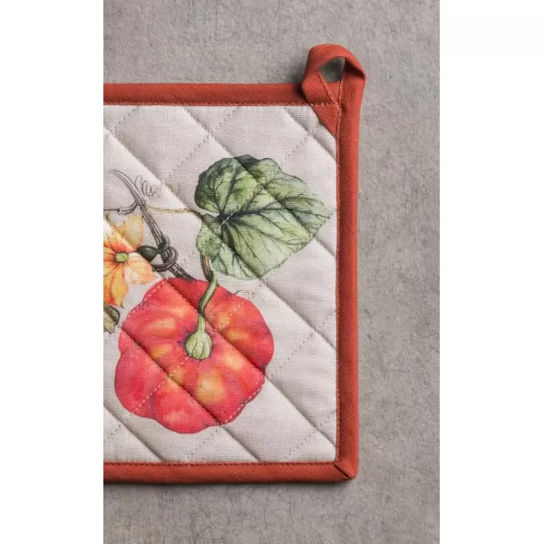 imageMaison d Hermine Pot Holder 100 Cotton Potholder Set of 2 Heat Resistant 8quotx8quot with Loop Hot Pads Kitchen Baking Barbeque ampamp Microwave Kalahari  ThanksgivingChristmas28  Potiron