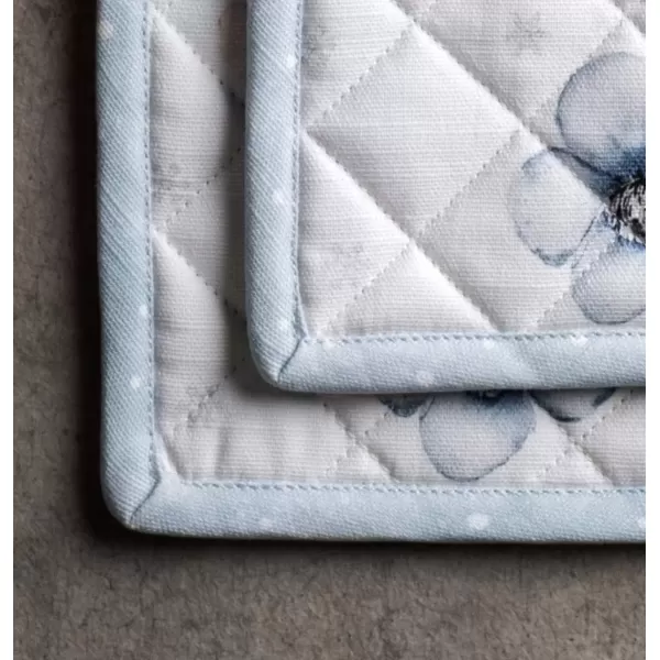 imageMaison d Hermine Pot Holder 100 Cotton Potholder Set of 2 Heat Resistant 8quotx8quot with Loop Hot Pads Kitchen Baking Barbeque ampamp Microwave Kalahari  ThanksgivingChristmas15  Ice Florals