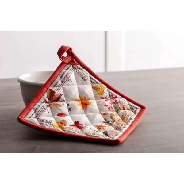 imageMaison d Hermine Pot Holder 100 Cotton Potholder Set of 2 Heat Resistant 8quotx8quot with Loop Hot Pads Kitchen Baking Barbeque ampamp Microwave Kalahari  ThanksgivingChristmas5  Amarante