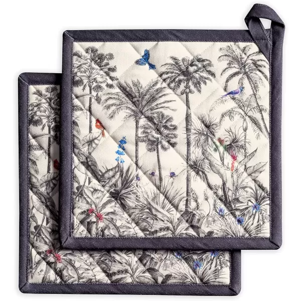 imageMaison d Hermine Pot Holder 100 Cotton Potholder Set of 2 Heat Resistant 8quotx8quot with Loop Hot Pads Kitchen Baking Barbeque ampamp Microwave Kalahari  ThanksgivingChristmas1  Amazonia