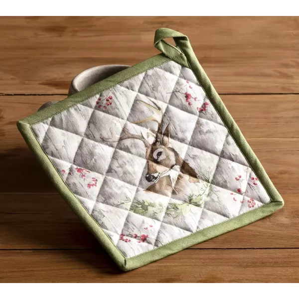 imageMaison d Hermine Pot Holder 100 Cotton Potholder Set of 2 Heat Resistant 8quotx8quot with Loop Hot Pads Kitchen Baking Barbeque ampamp Microwave Kalahari  ThanksgivingChristmas35  Mountain Life