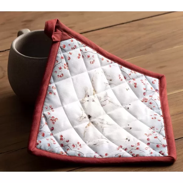 imageMaison d Hermine Pot Holder 100 Cotton Potholder Set of 2 Heat Resistant 8quotx8quot with Loop Hot Pads Kitchen Baking Barbeque ampamp Microwave Kalahari  ThanksgivingChristmas33  Fairytale Forest