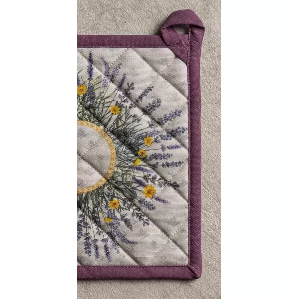 imageMaison d Hermine Potholders 100 Cotton 8quotx8quot Hotpads Heat Resistant with Loop Pot Holder Baking Grilling Home Handling Hot Pans Botanical Fresh  SpringSummer15  Fanny Lavender