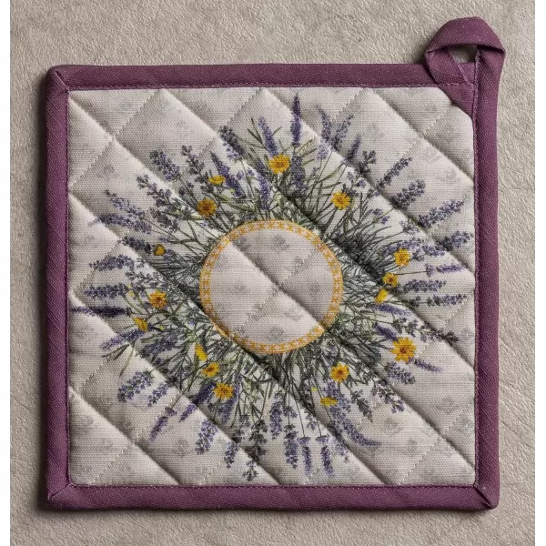 imageMaison d Hermine Potholders 100 Cotton 8quotx8quot Hotpads Heat Resistant with Loop Pot Holder Baking Grilling Home Handling Hot Pans Botanical Fresh  SpringSummer15  Fanny Lavender