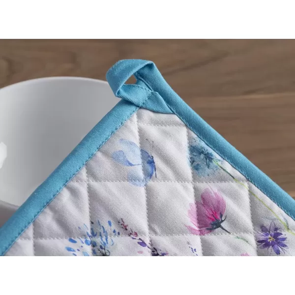 imageMaison d Hermine Potholders 100 Cotton 8quotx8quot Hotpads Heat Resistant with Loop Pot Holder Baking Grilling Home Handling Hot Pans Botanical Fresh  SpringSummer37  Flower in the Field
